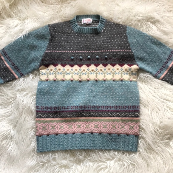 Vintage Sweaters - VTG LADY CLANSMAN SHETLAND WOOL SWEATER